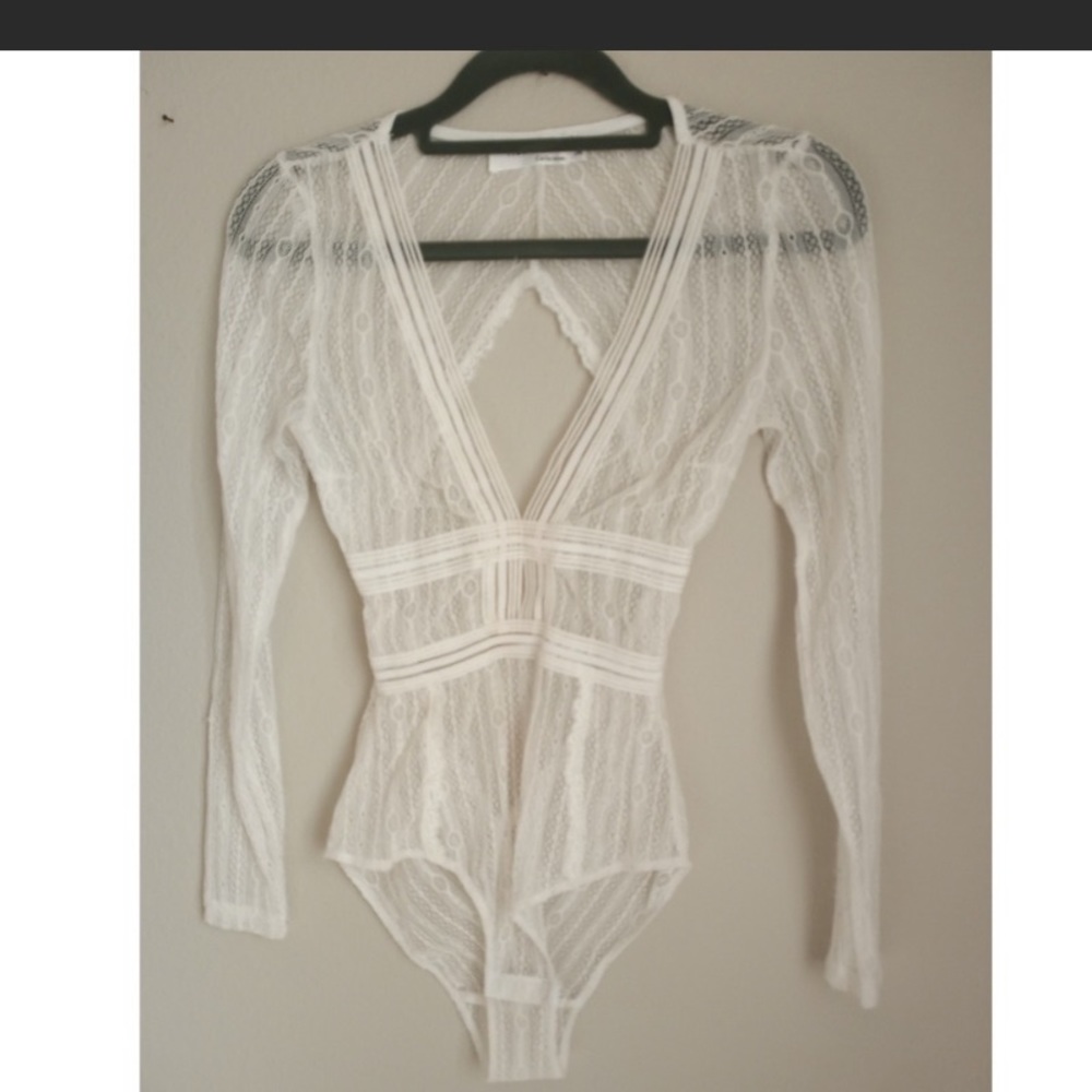 Allyson Collection white lace body suit